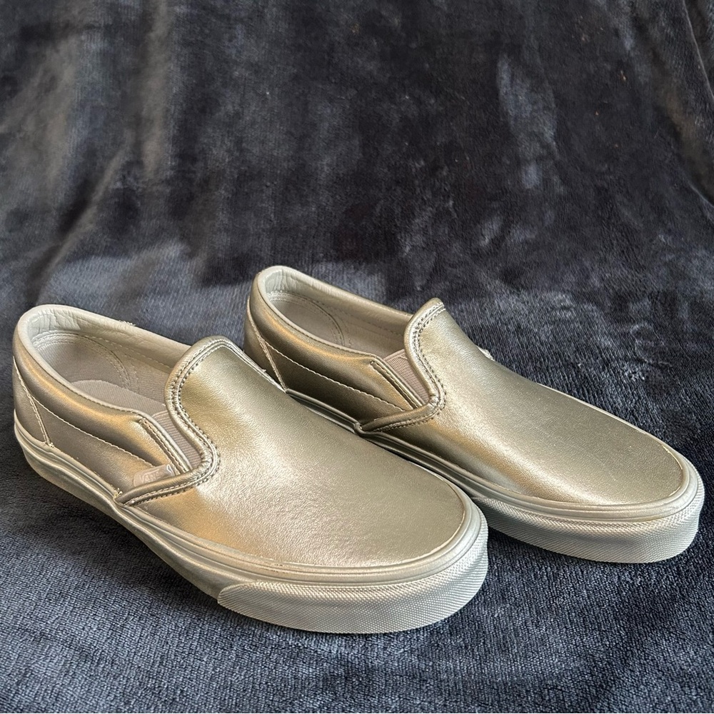 Vans - Silver Slip-Ons - Women’s 8.5 - Picture 2 of 9